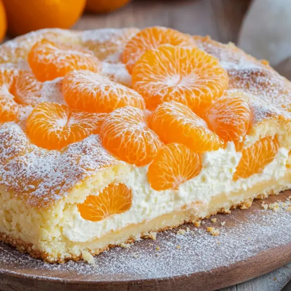 Schmandkuchen mit Mandarinen vom Blech
