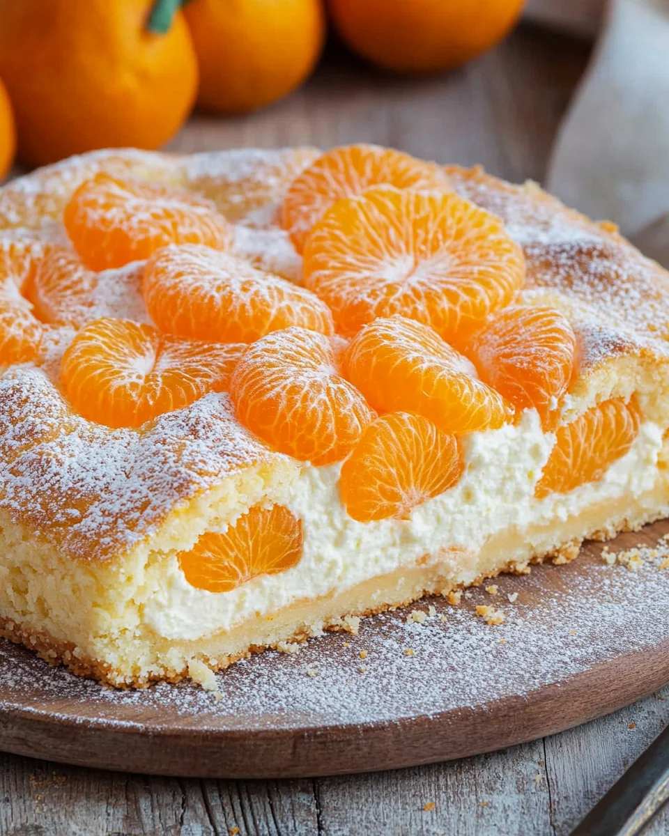Schmandkuchen mit Mandarinen vom Blech