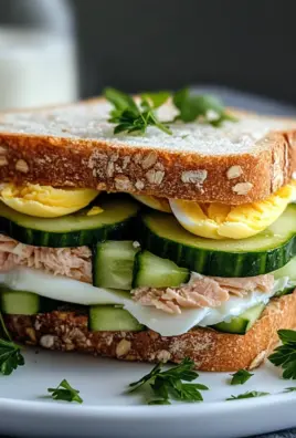 Thunfisch Sandwich mit Ei und Gurke