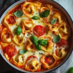 Tortelliniauflauf mit Tomate und Mozzarella