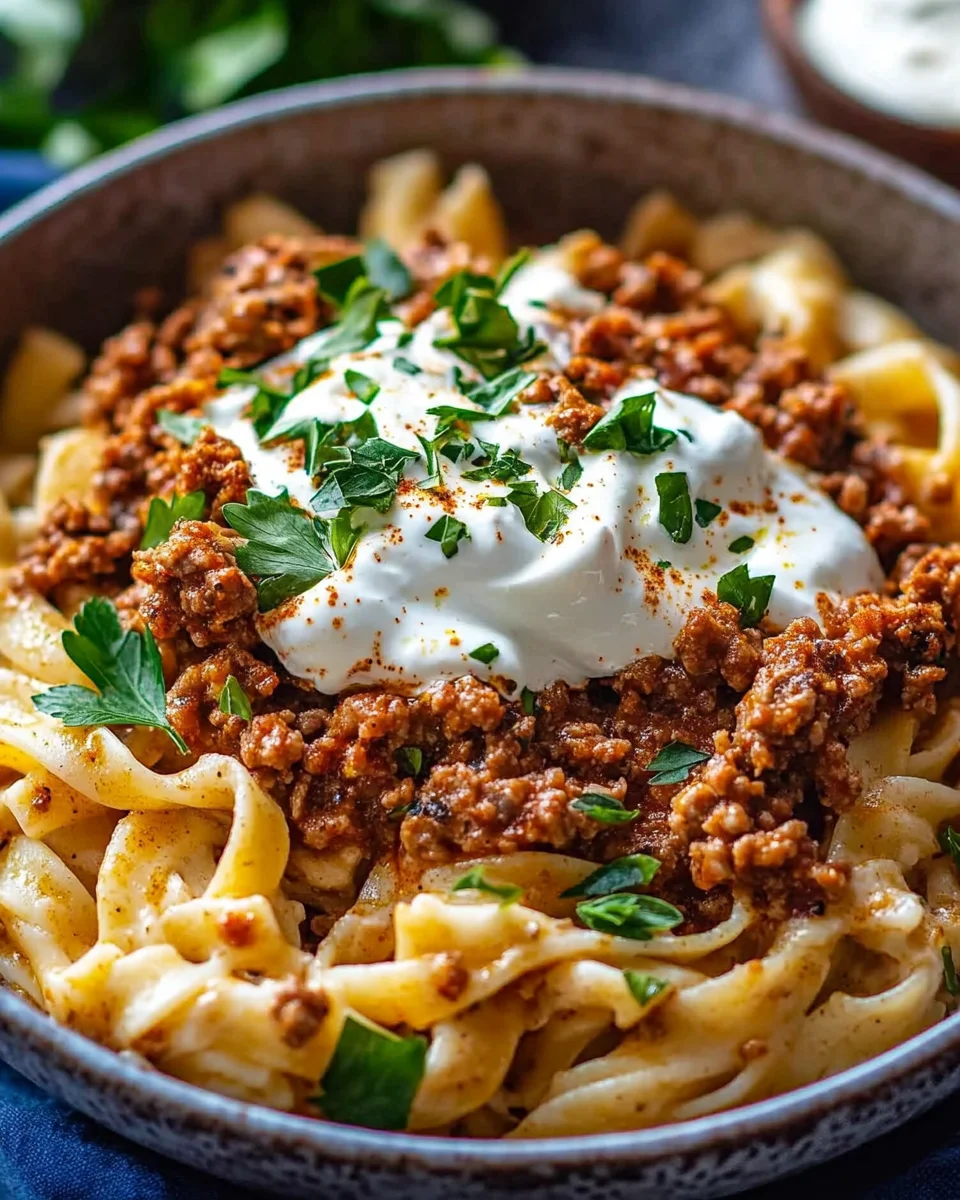 Türkische Pasta mit Hackfleisch und Joghurt-Sauce 23 Türkische