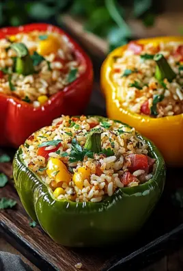 Vegetarische Gefüllte Paprika mit Reis