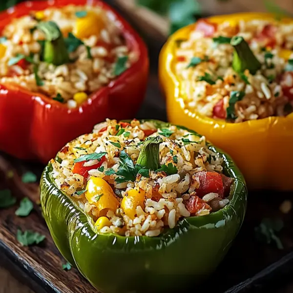 Vegetarische Gefüllte Paprika mit Reis