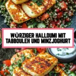 Würziger Halloumi mit Tabbouleh und Minzjoghurt 18 Pinterest Hidden Image