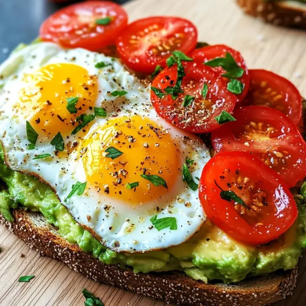 Avocado Toast mit Ei und Tomaten