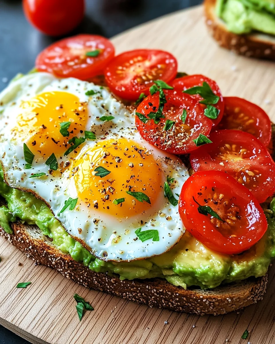 Avocado Toast mit Ei und Tomaten