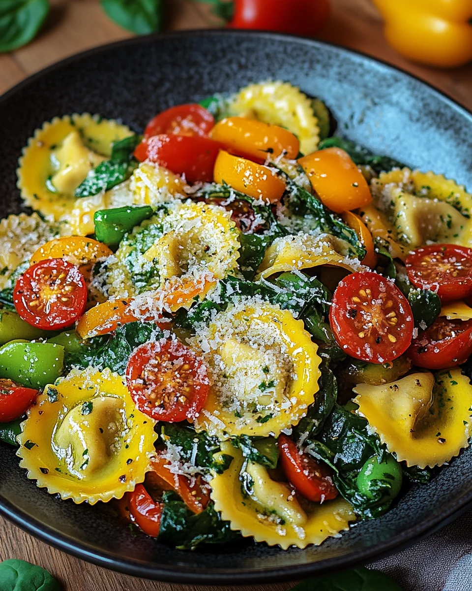 Bunte Ravioli-Gemüse-Pfanne