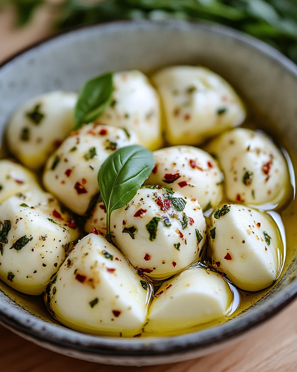 Eingelegter Mozzarella