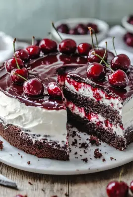 Kirschtorte mit Stracciatellacreme