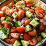Libanesischer Tomaten Pita Salat