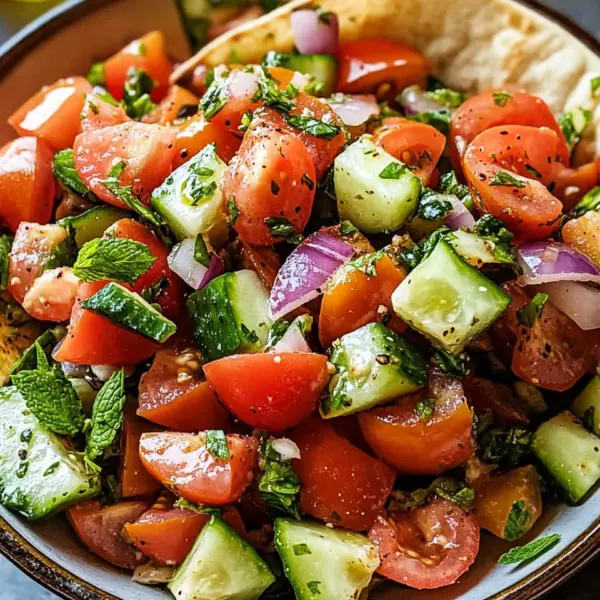Libanesischer Tomaten Pita Salat