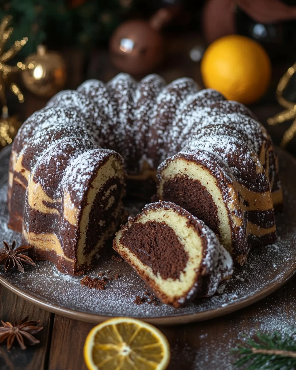 Marmor-Lebkuchen-Gugelhupf