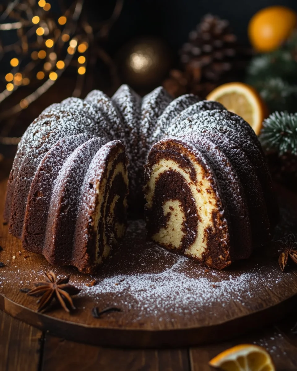 Marmor-Lebkuchen-Gugelhupf