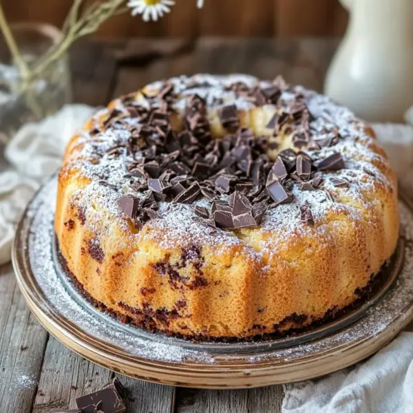 Saftiger und lockerer Eierlikörkuchen mit Schokoraspeln