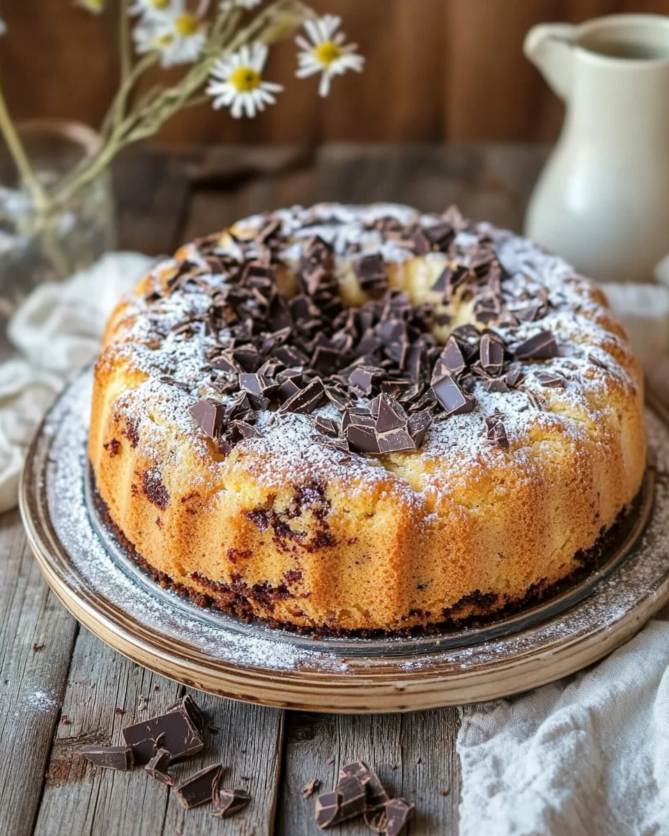 Saftiger und lockerer Eierlikörkuchen mit Schokoraspeln