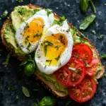 Avocado Toast mit Ei und Tomaten