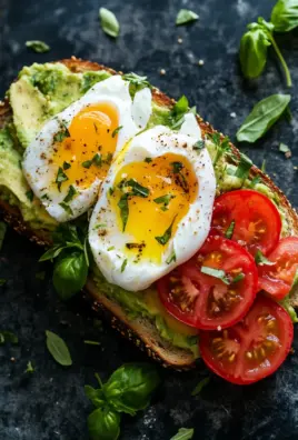 Avocado Toast mit Ei und Tomaten