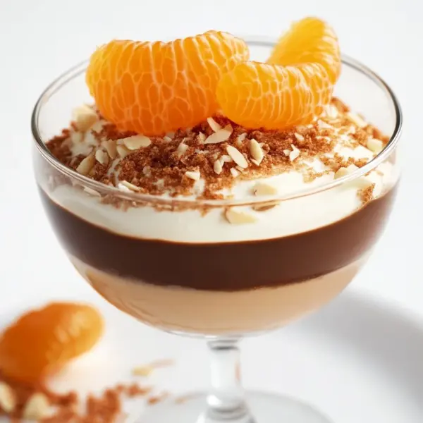 Eierlikör-Mousse mit Spekulatius-Creme und Mandarinen