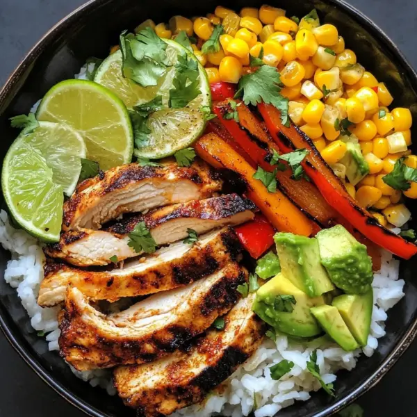 Fajita-Huhn-Burrito-Schüssel