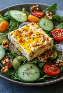 Gebackener Feta auf Gemischtem Salat