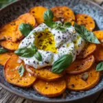 Gef&uuml;llte S&uuml;&szlig;kartoffeln mit Burrata