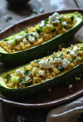 Gefüllte Zucchinis mit Couscous und Feta