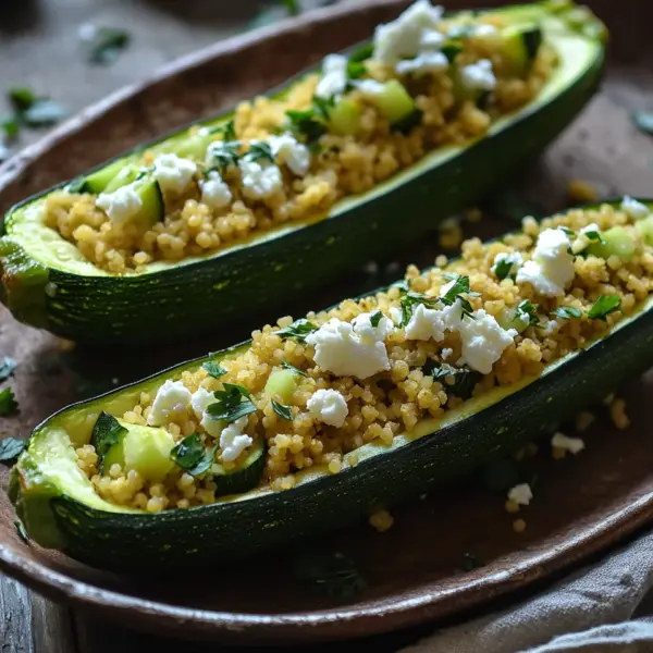 Gefüllte Zucchinis mit Couscous und Feta
