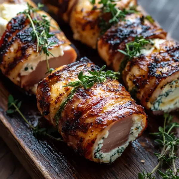 Gegrillte Feta-Schinkenröllchen