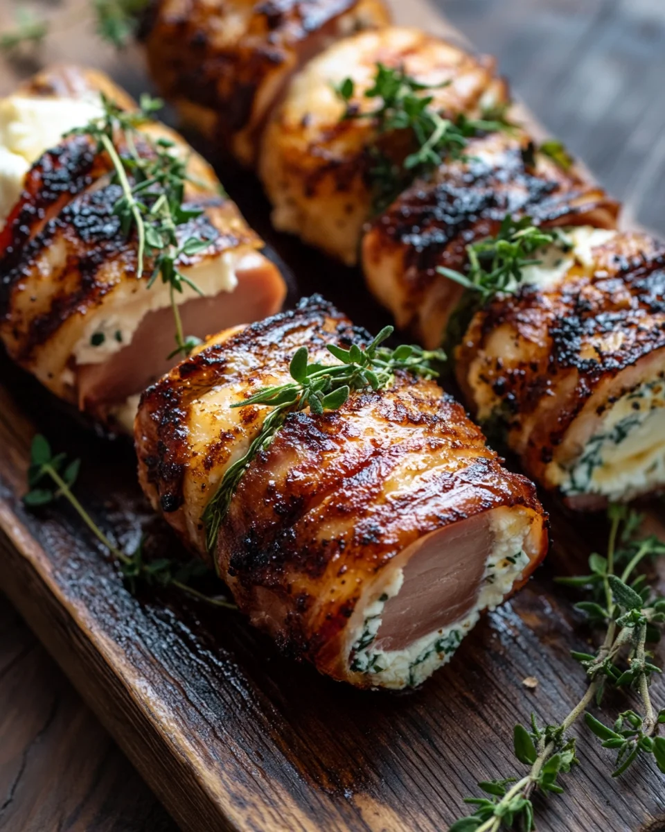 Gegrillte Feta-Schinkenröllchen