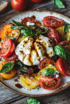 Italienischer Burrata-Caprese-Salat aus Heirloom-Tomaten