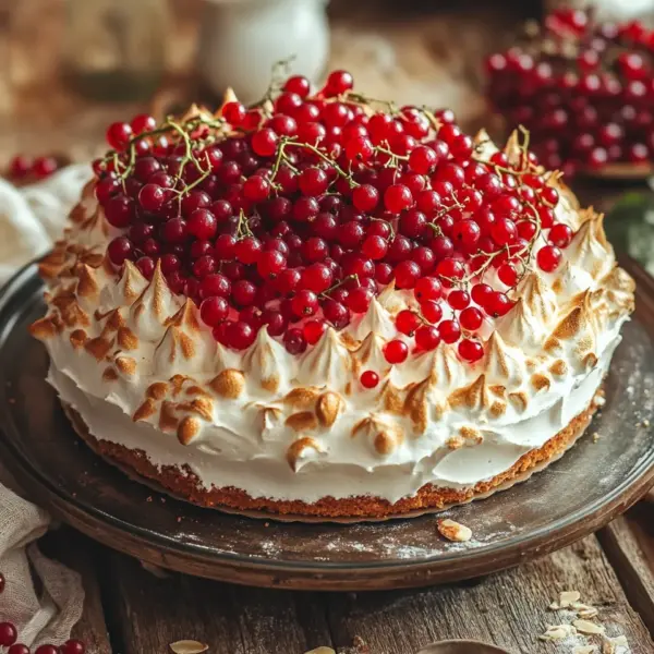 Johannisbeerkuchen mit Baiserhaube