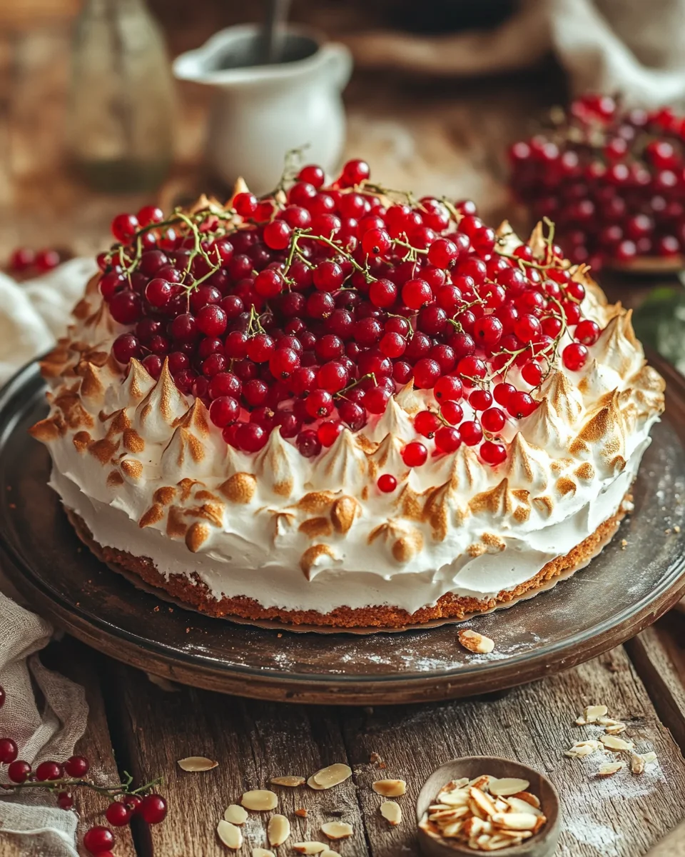 Johannisbeerkuchen mit Baiserhaube