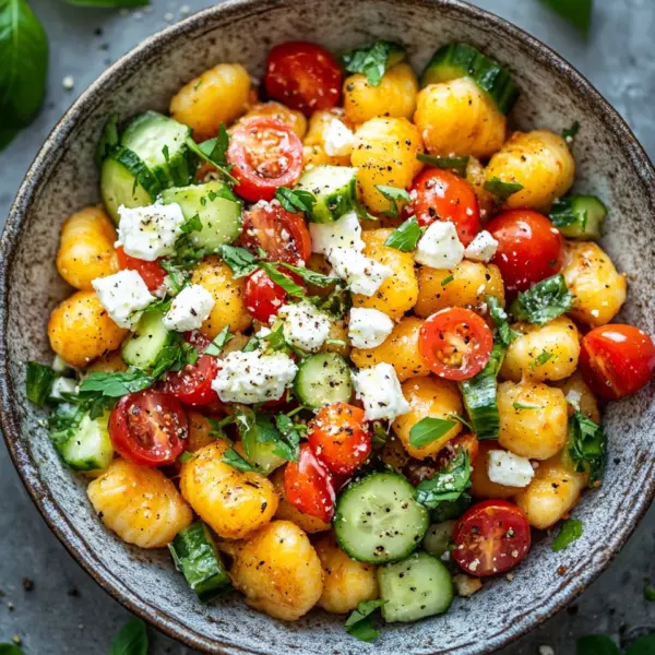 Knuspriger Gnocchi-Salat mit Joghurt-Dressing