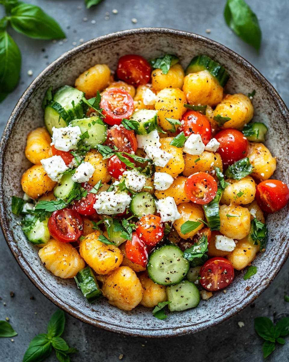 Knuspriger Gnocchi-Salat mit Joghurt-Dressing