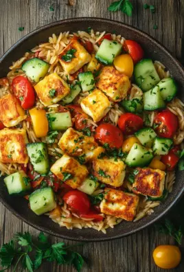 Kritharaki-Salat mit Halloumi-Croutons 24 Kritharaki-Salat mit Halloumi-Croutons