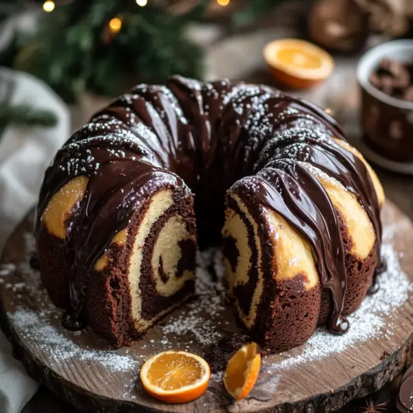 Marmor-Lebkuchen-Gugelhupf