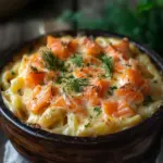 Nudelauflauf mit Lachs und Sahne