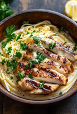 Pasta Alfredo mit gebratenem Hähnchen 20 Pasta Alfredo mit gebratenem Hähnchen