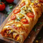 Pizza-Strudel aus fertigem Pizzateig