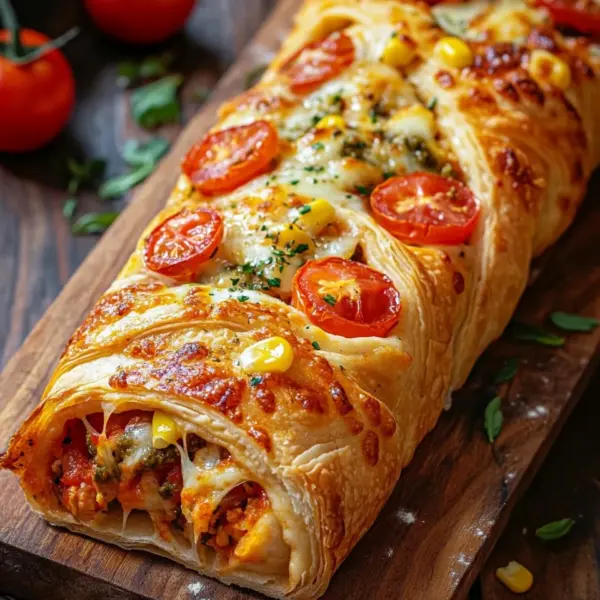 Pizza-Strudel aus fertigem Pizzateig