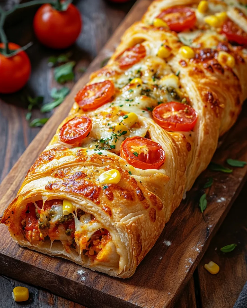 Pizza-Strudel aus fertigem Pizzateig