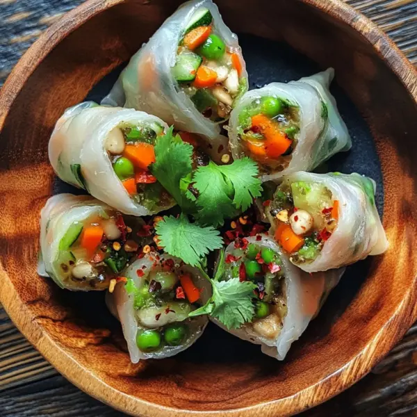 Reispapierknödel mit Gemüsefüllung