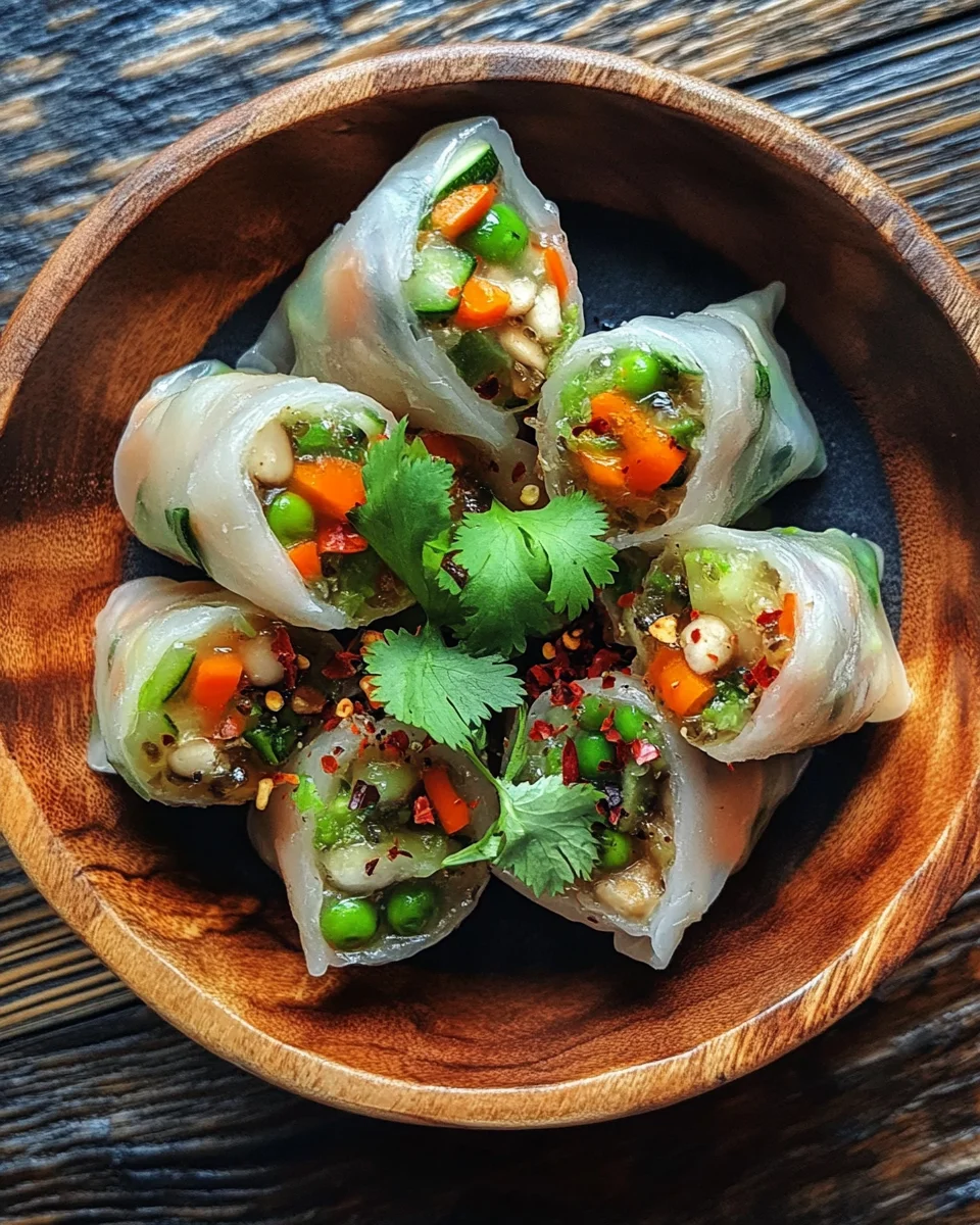 Reispapierknödel mit Gemüsefüllung