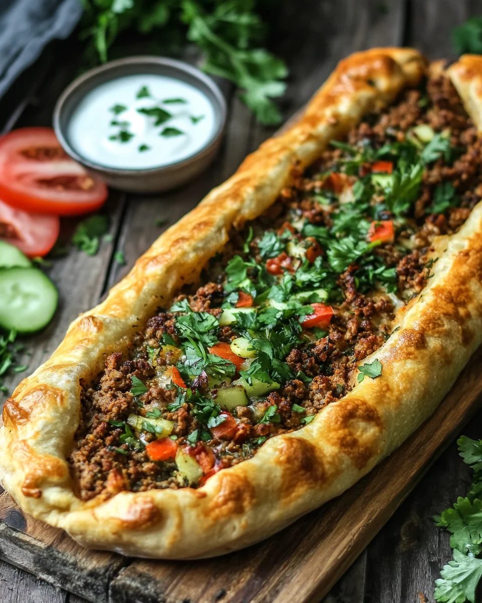 Türkische Pide mit Hackfleisch 24 Türkische