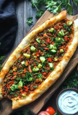 Türkische Pide mit Hackfleisch