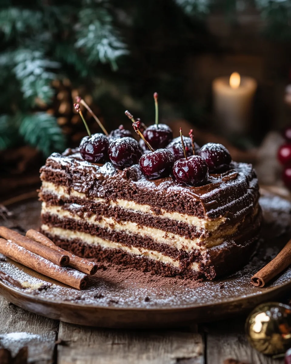 Winterlicher Maulwurfkuchen mit Zimtsahne und Punschkirschen 34 Winterlicher